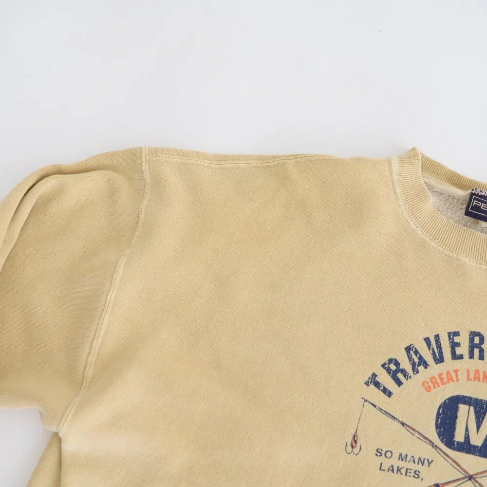 Vintage 90S Perrin Yellow Traverse City Mi Crew Neck Size 2XL - Picture 8 of 13